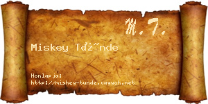 Miskey Tünde névjegykártya