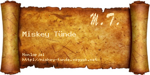 Miskey Tünde névjegykártya